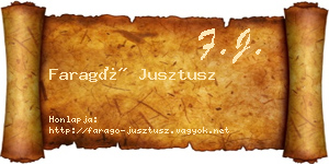 Faragó Jusztusz névjegykártya